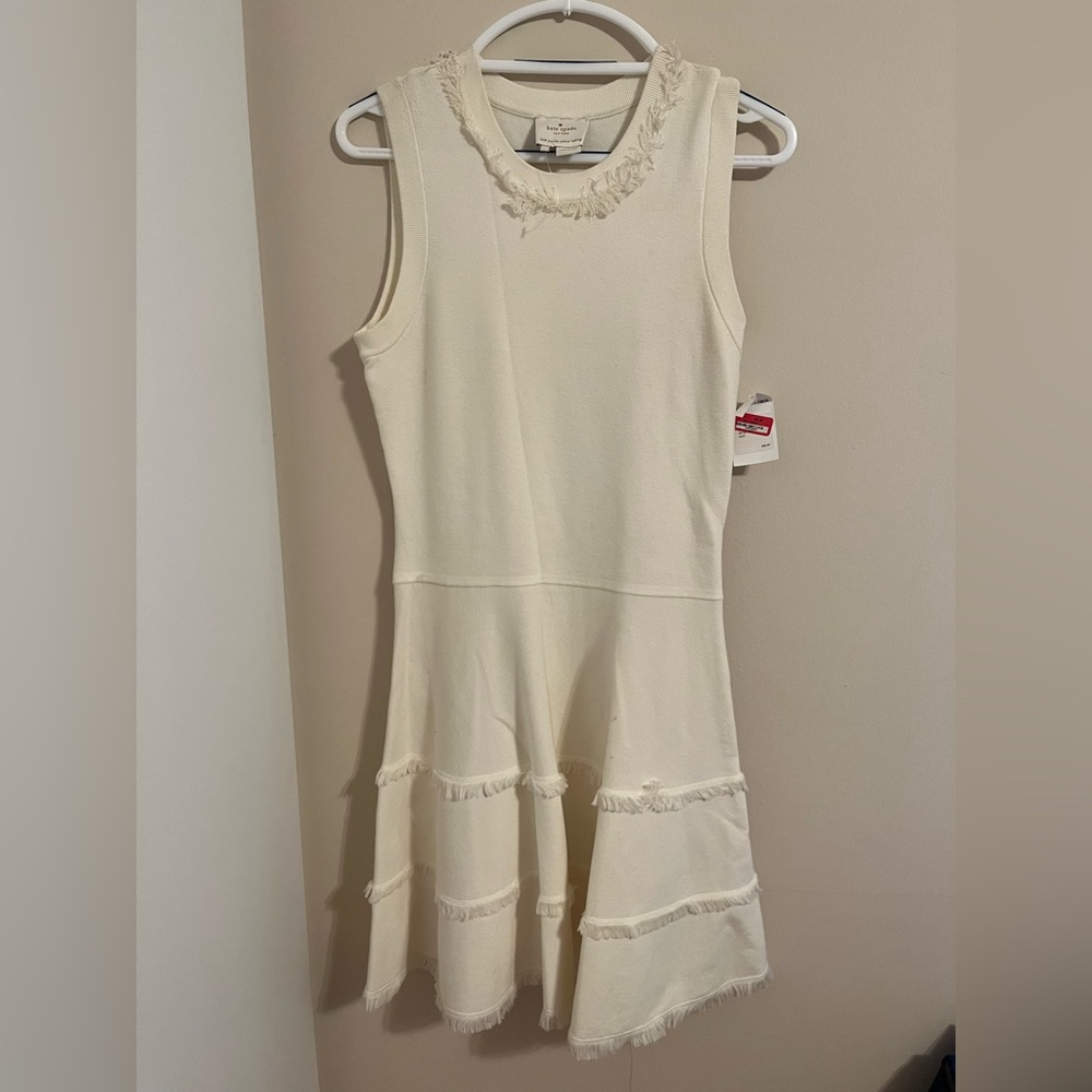 Kate Spade Cream Fringe Detail Top